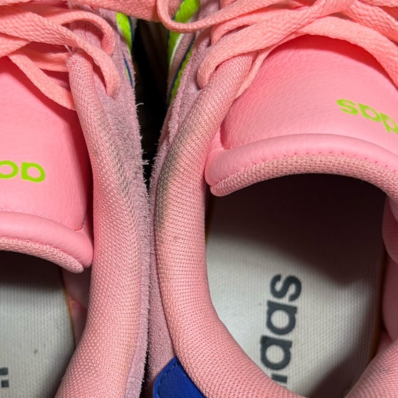 Adidas Women's Pink and Green Sneakers - Picture 4 of 8